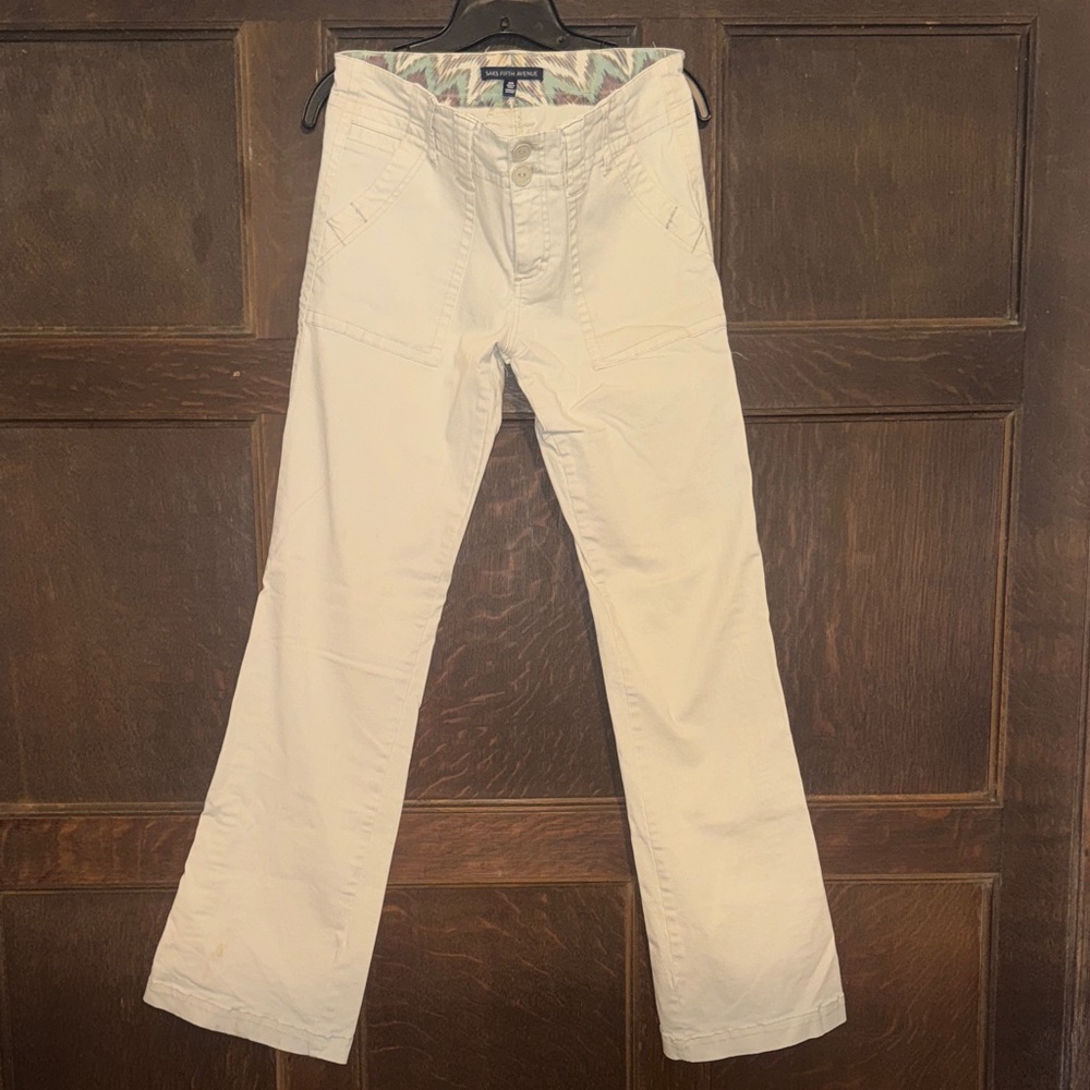 Saks Fifth Ave. Khaki Flare Pants
